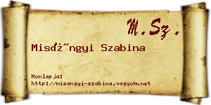 Misángyi Szabina névjegykártya
